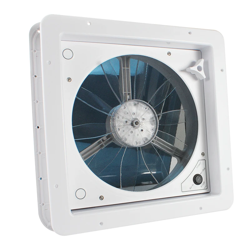 TYTXRV 14'' 420mm 12VDC Manual Control with LED Light UV Resistance Caravan Skylight RV Vent Fan