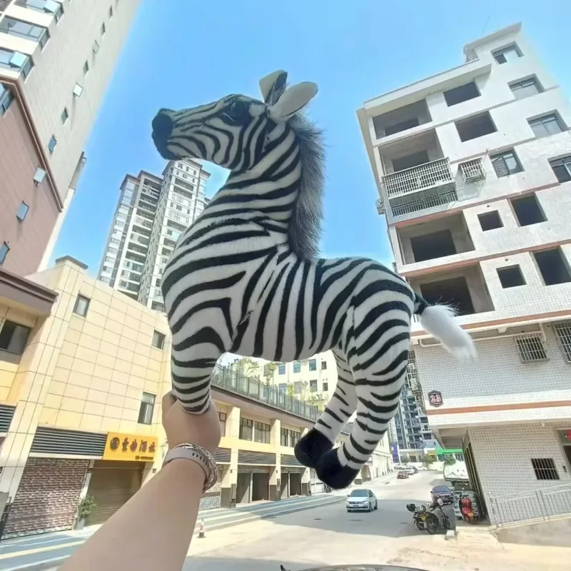 Zoo 30~60cm Pretty Standing Zebra Lively Simulated Stuffed Animals Can Ride Model Kids Mount Decorat Plush Doll Baby Toy Gift