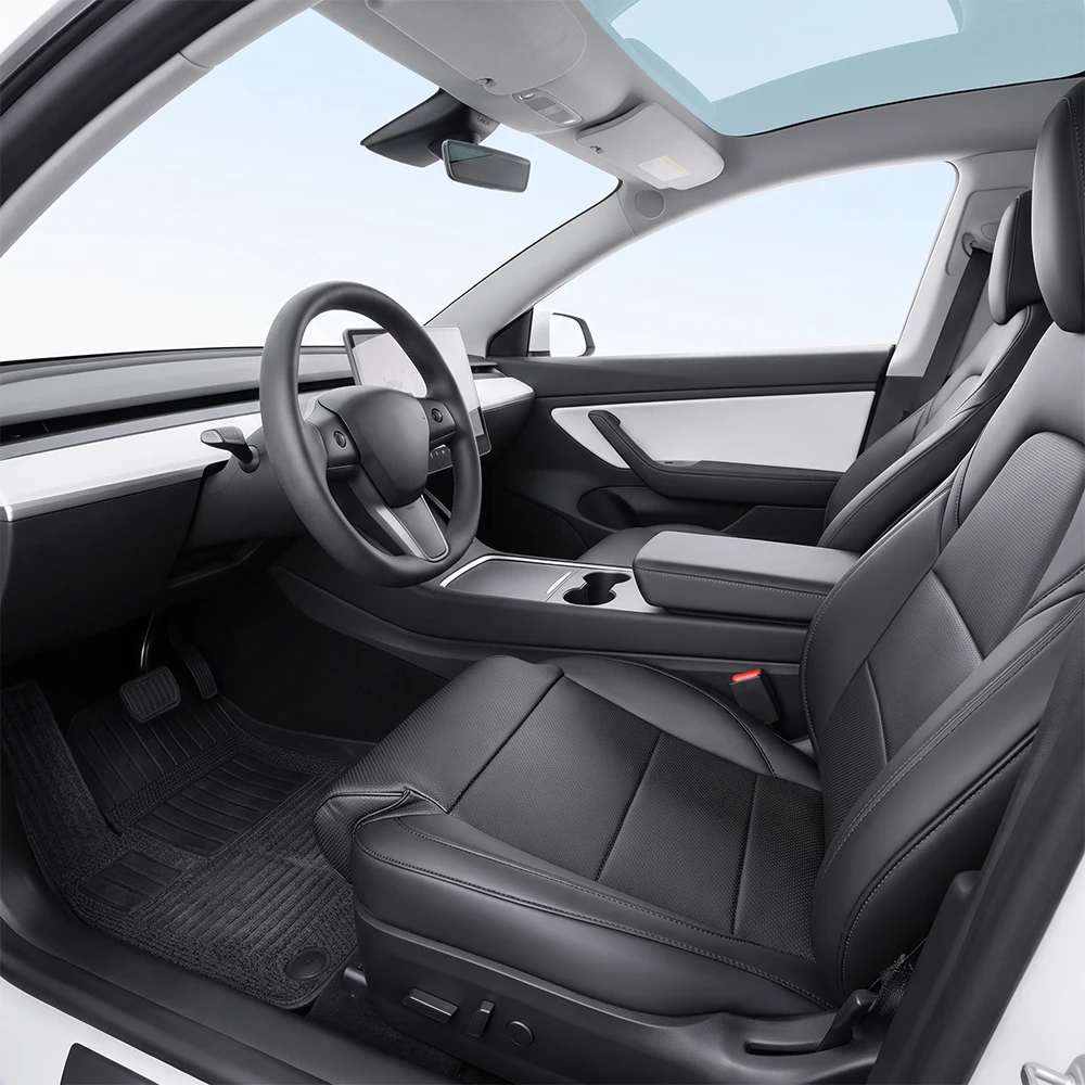 For Tesla Model Y Juniper Model 3 Highland Model YL Seat Cover With Leg Support Extender Breathable Perforated Cushion Protector