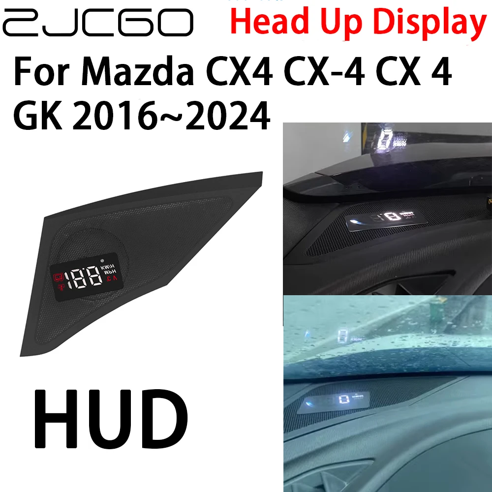 

ZJCGO Car HUD Head Up Display Speedometer Projector Alarm Electronic Accessories for Mazda CX4 CX-4 CX 4 GK 2016~2024