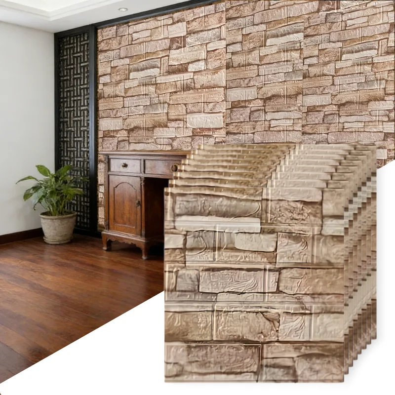Retro simulated brick wall sticker 38.5cmx35cm waterproof self stick wallpaper kitchen bedroom domestic wall renewal decoration