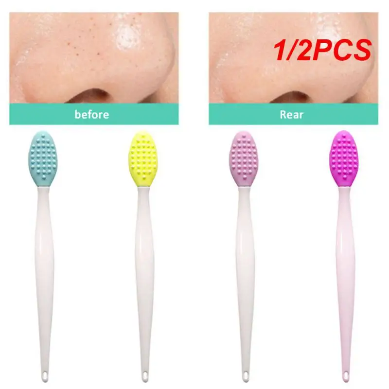 1/2PCS Silicone Multifunction Wash Face Exfoliating Brush Clean Lip Brush Beauty Pores Cleansing Blackhead Tools