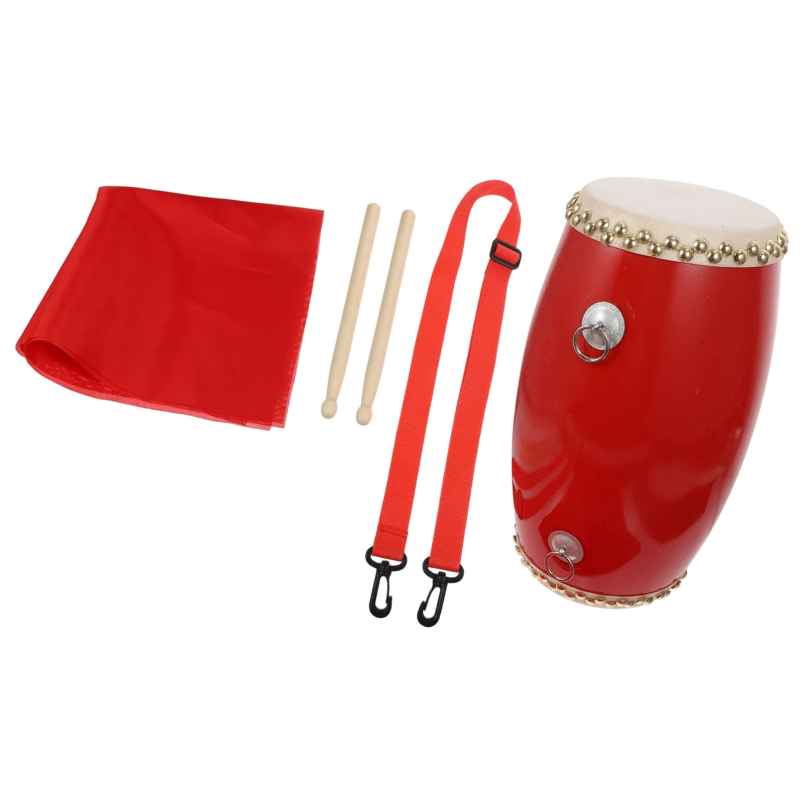 Waist Drum Cowhide Hand Funny for Celebrations Major Portable Durable Red Children