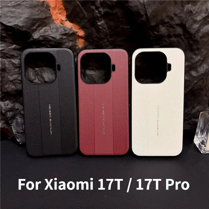 Hochwertige Business-Leder-Handyhülle für Xiaomi MI 17T Pro 14/15/17Ultra 17 Pro Max Einfarbige PU-Rückseite Sturzsichere Hartschale