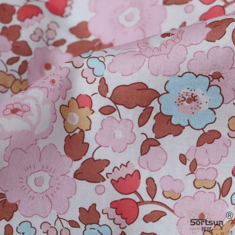 Betsy Floral 100% Cotton Fabric 80S Like Liberty Digital Printed For Sewing Cloth Dress Skirt Kids Designer Poplin Tela Designer