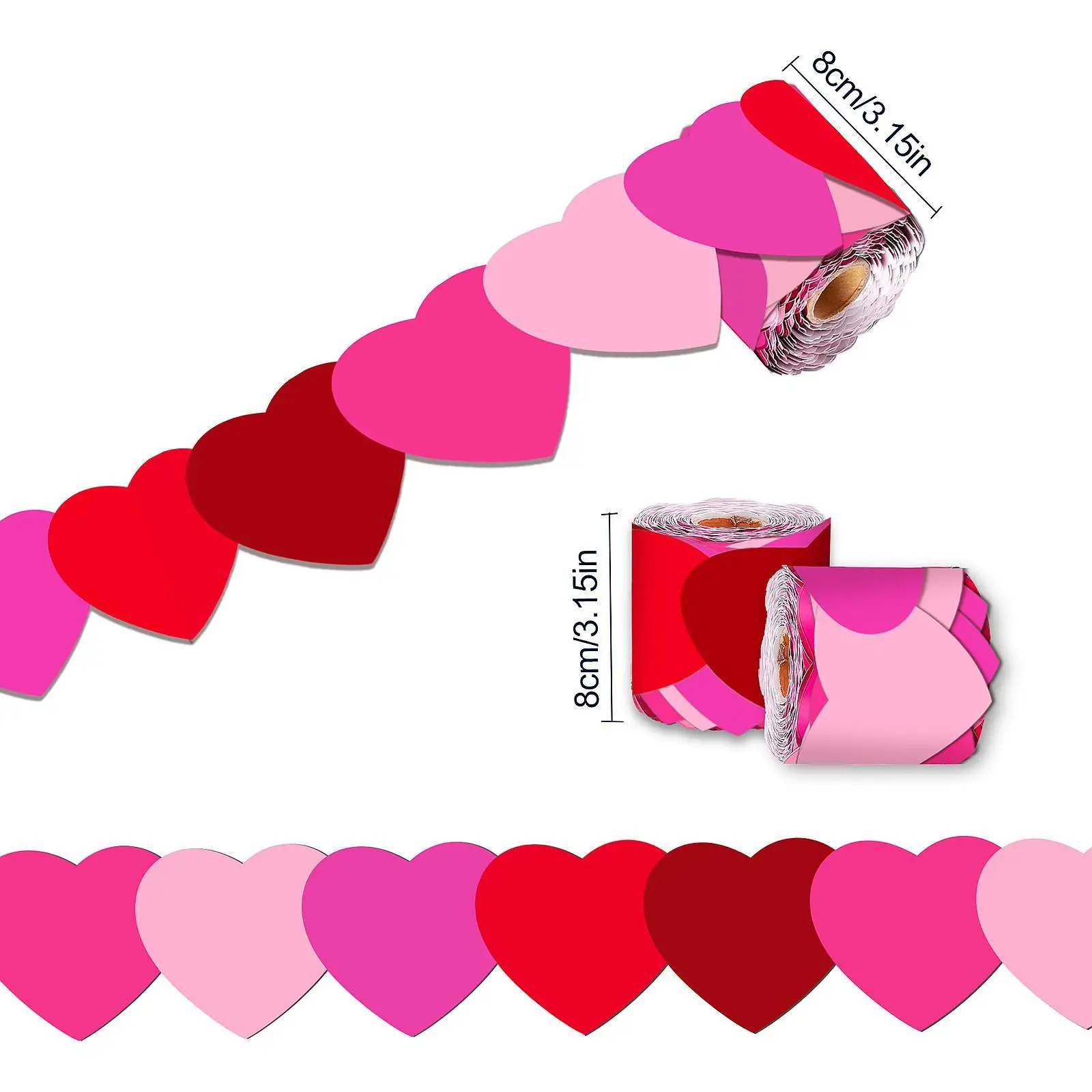 67.91ft Heart Shaped Border Trim for Bulletin Boards and Wall Displays