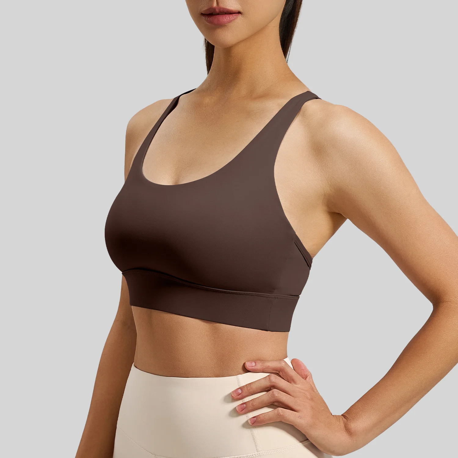 High Support Shockproof Yoga Bra Mesh Back Cross Design Fitness Top for Women Yoga Vest view 2