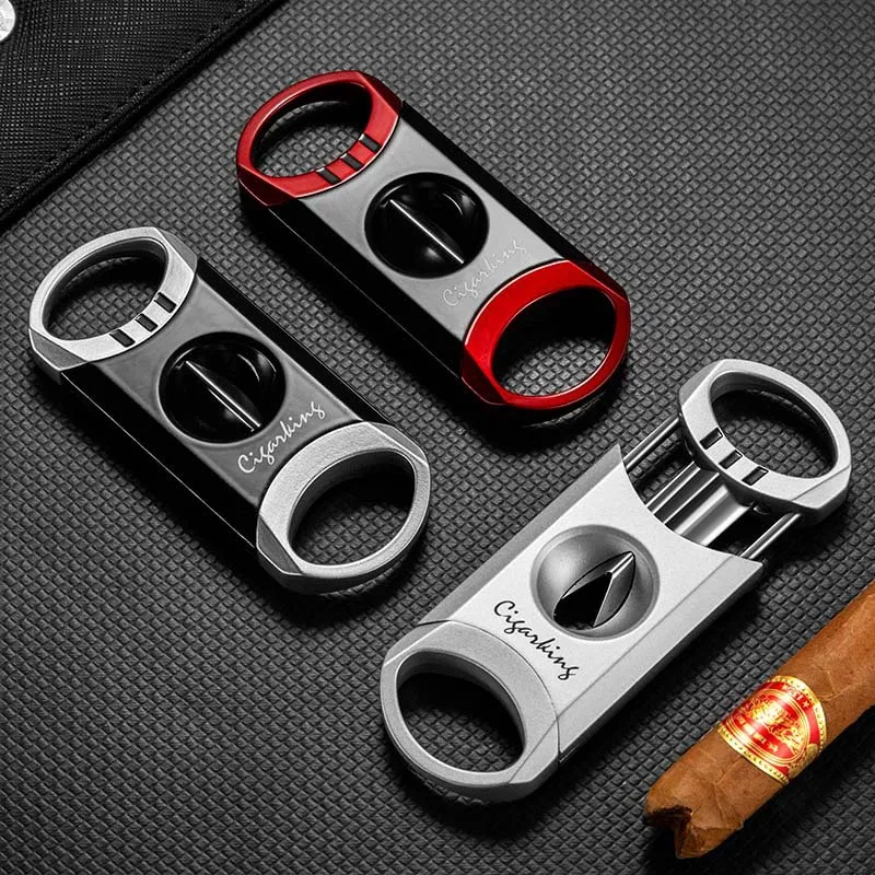 

Cigar Scissors Sharp and Smooth Cigar Automatic Grip V-Scissors Portable