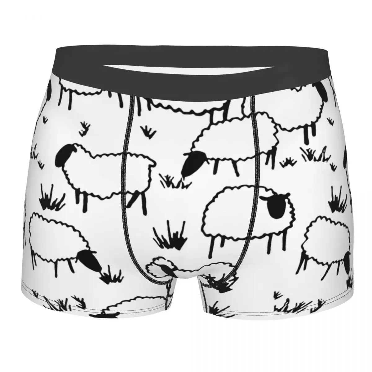 

Sheep Pattern Men Underwear Animal Cute Boxer Briefs Shorts Panties Funny Soft Underpants for Homme S-XXL