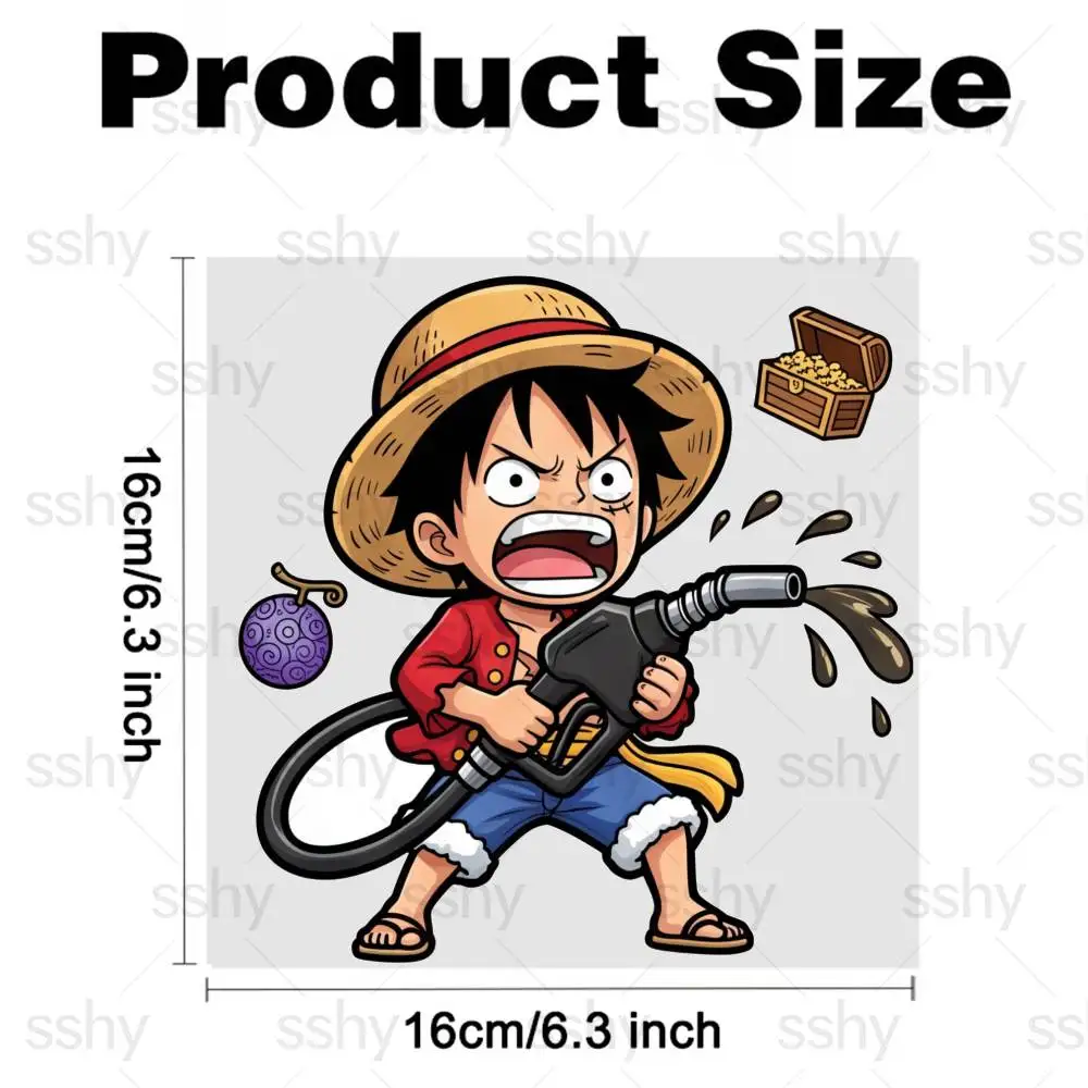 ONE PIECE LUFFY ZORO Personality Car Fuel Cap Sticker Universal Vehicle Fuel Tank Cover Decal - view 3