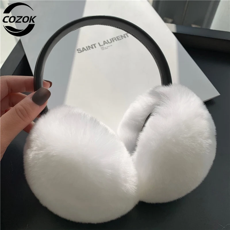 

Rex Rabbit Fur Earmuff Women's Autumn and Winter Warm Earmuffs Earmuff Real Fur Ear Cover Ear Warmer Ear Muffs Winter