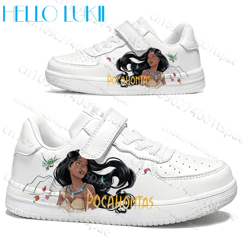 

Pocahontas Children Shoes for Girls Kawaii 3D Printing Comfortable Leisure White Board Shoes Kids Birthday Gift