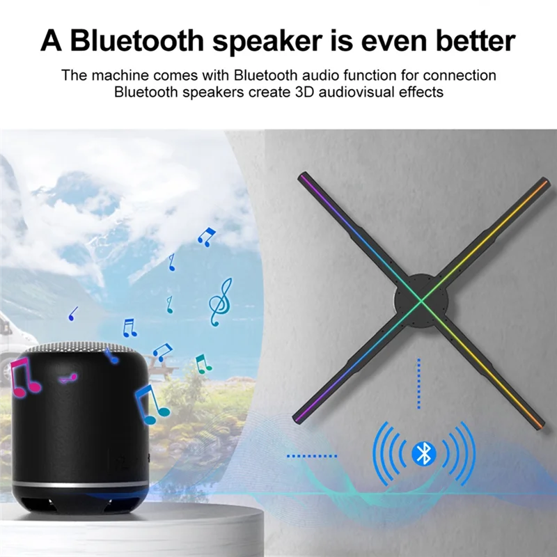 ABLG Wifi 3D Holographic Projector 678LED 56Cm APP Control Holographic Player For Imagevideo Store Advertising Display