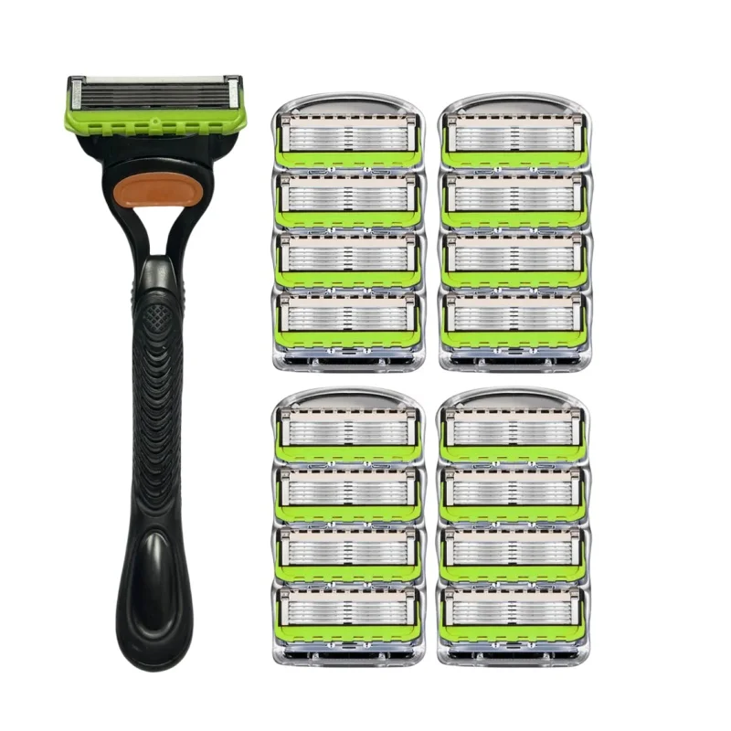 ماكينة حلاقة الحلاقة، شفرة خمس طبقات، شفرة حلاقة يدوية، شفرة لحية عتيقة للرجال، حامل 5 شفرات