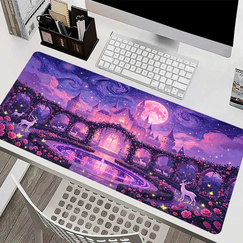 Artistic Scenery Mouse Pad kawaii Computer Desk mat Cartoon Extended Mouse Pad Large Gaming Mousepad Rubber Gamer Keyboard Mouse
