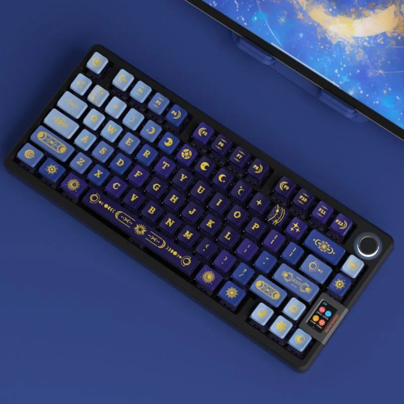 

122 Keys Star Sky PBT+PC Crystal Keycap Mechanical Gamer Keyboard Gradient Pudding OEM Profile Backlit RGB Dye-Subbed Keycap