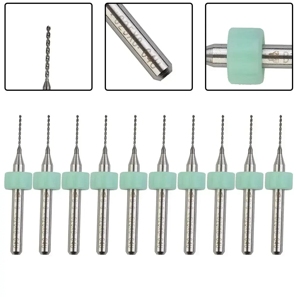 10 sztuk mini wierteł z węglików spiekanych Zestaw wierteł CNC do płytek drukowanych Wiertło do płytek PCB Wiertła z węglika wolframu ze stali