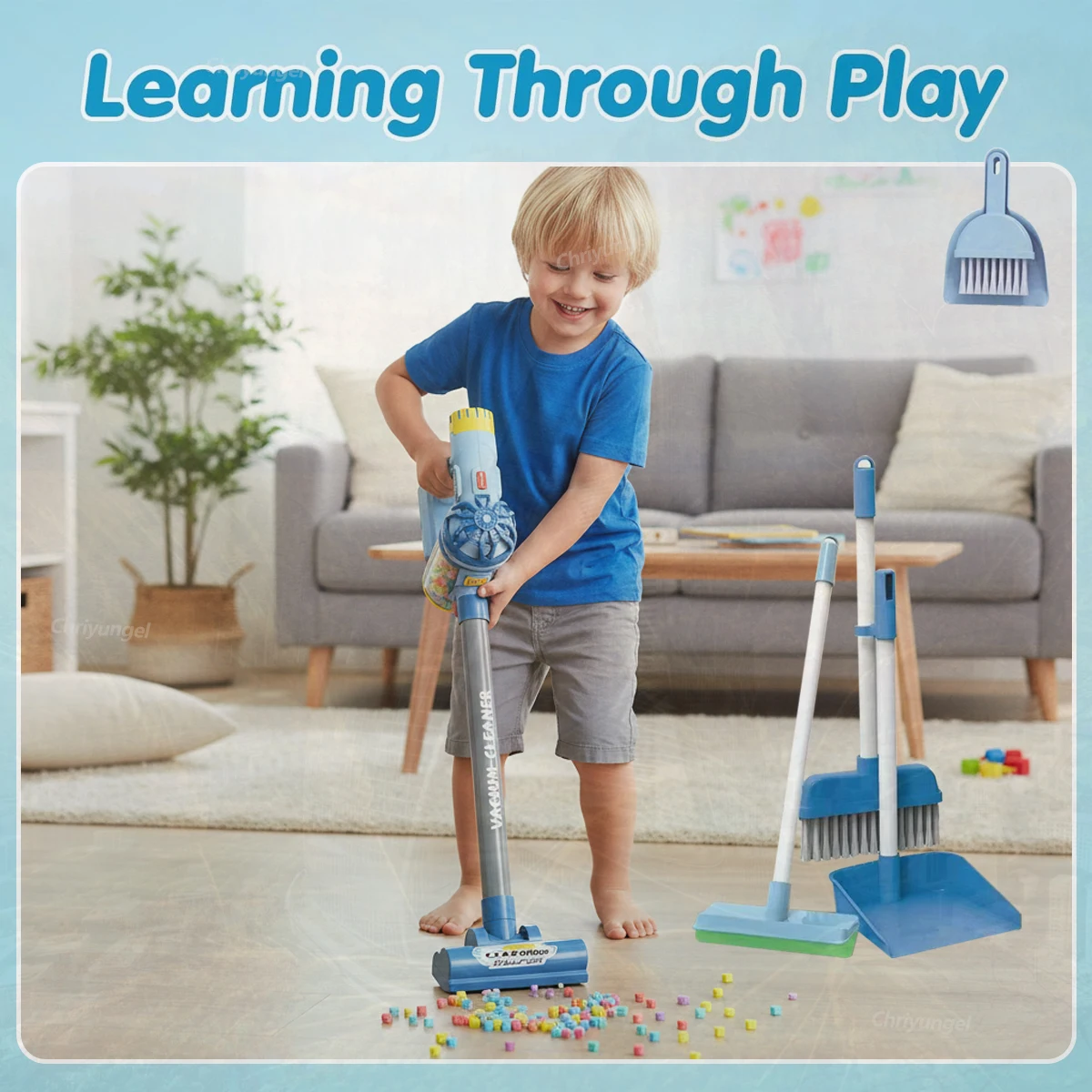 Kinderen Stofzuiger Speelgoedset Fantasiespel Reinigingsspeelgoed Realistisch Huishouden Educatief Speelgoed Cadeaus voor Peuters Jongens Meisjes