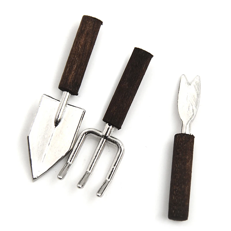 1:12 인형 집 미니어처 장난감, 미니 도자기 삽, 정원 도구, 3 개