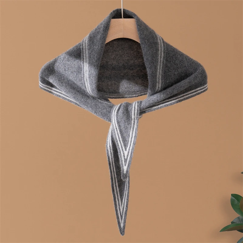 جديد المرأة مثلث الكشمير وشاح 100% الماعز الكشمير شال متماسكة ربيع الخريف الشتاء الأساسية لينة مريح شالات الكشمير