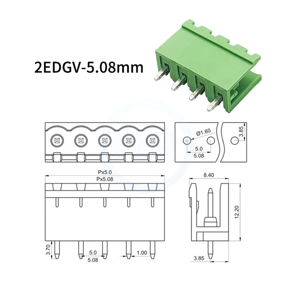 (10 Zestawów) DG KF 2EDG 5.08 2EDGK 2EDGV 2EDGR 5.08mm 2~24P Wtykowe Listwy Zaciskowe Kątowe Końcówki Wtykowe Zestaw Uszczelniony Rozdzielony 15EDG — zdjęcie produktu 5