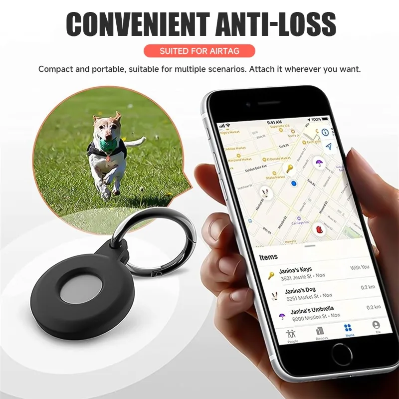 Silicone Case For Apple Airtags Cover Protective Shell Tracker Accessories Anti-scratch Sleeve Keychain For Apple Air Tag Case