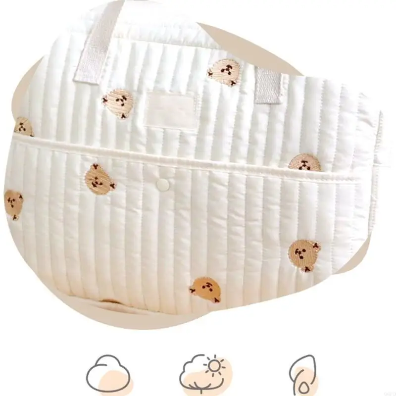 

Большая вместительная сумка для мамы, сумка для подгузников с вышитым узором, брызгозащищенная сумка через плечо, дорожная сумка