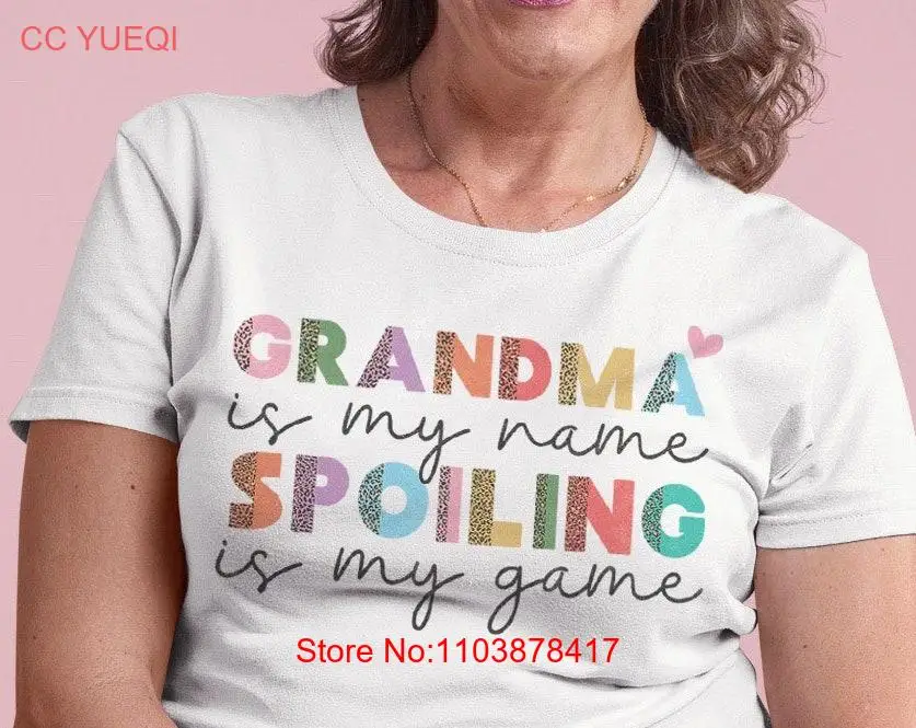 Женская футболка «Бабушка — мое имя» с леопардовым принтом и гепардом Mimi Lolli Gigi на День матери с длинными или короткими рукавами