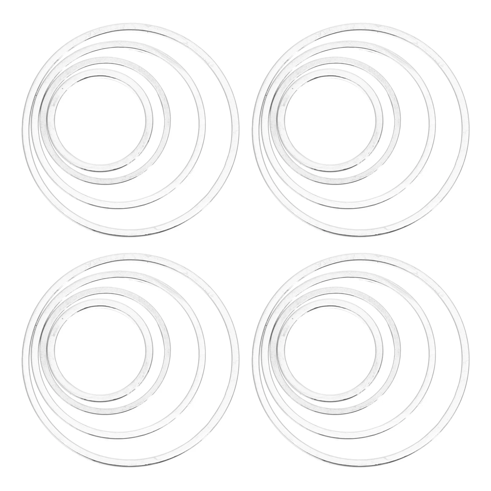 

80pcs Copper Hoops Round Pendant Frames 10x12x15x20x1mm Beading Earring Craft Kits Jewelry Making Supplies for Necklaces