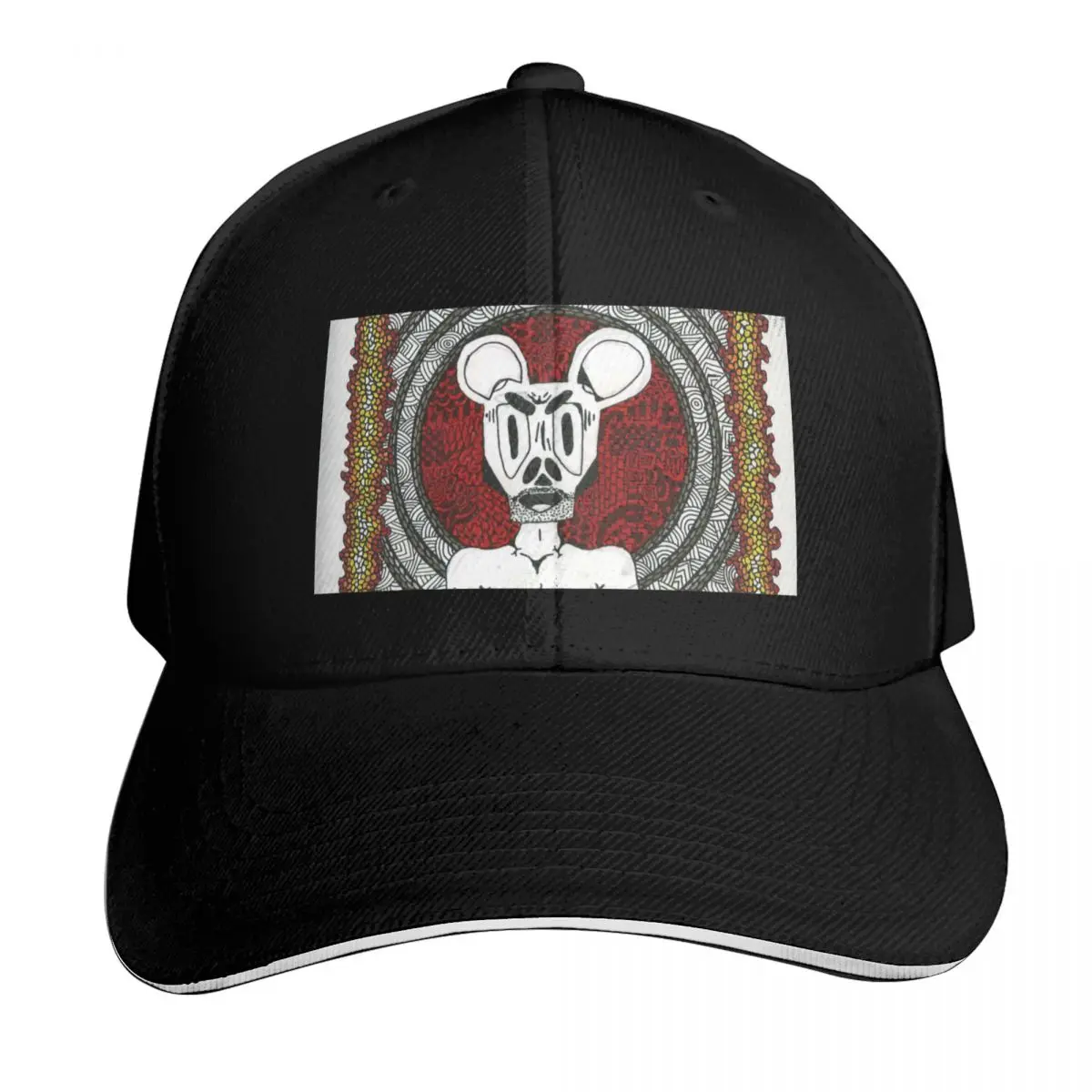 Drawing Of A Friend #1 Baseball Cap Contrast Two Tone Brim Snapback Flat Bill Strapback Dad Hat