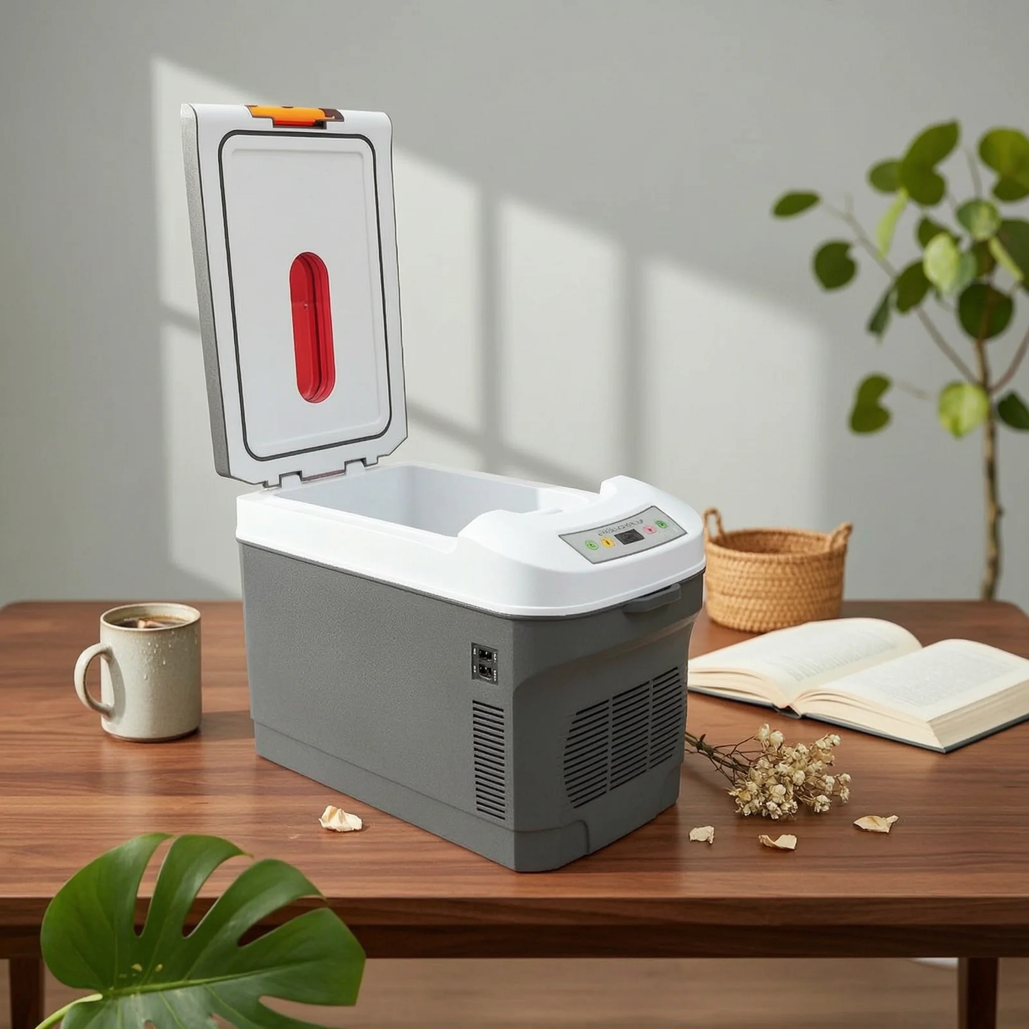 Car Fridge with Window Two-in-oneFunction Mini Fridge with Warmer Car Refrigerator Hard-Sided Appliance Thermoelectric