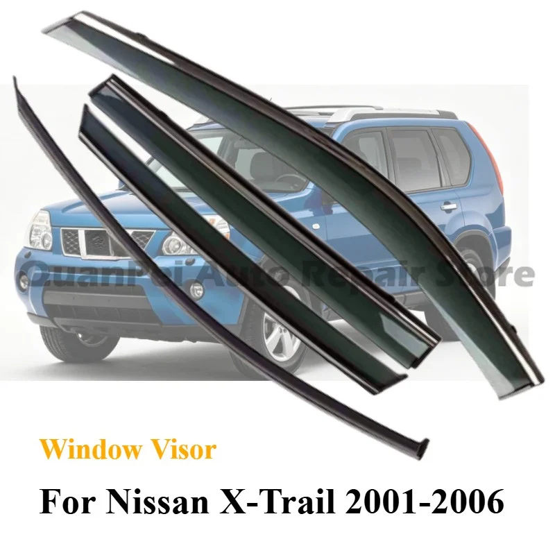 Direct Fit Window Deflector Rain Deflector Door Visor Eyebrows Weather Shield For Nissan X-Trail 2001-2006 Durable Auto Parts