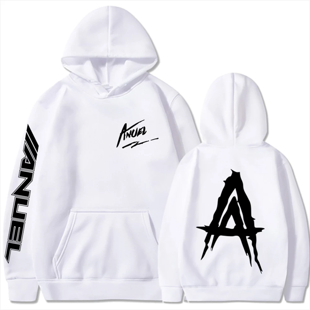 Unisex Hip Hop Hoodies Anuel AA Real Hasta La Muerte Printed Sweatshirt Streetwear Rapper Loose Pullover Casual Hooded Top