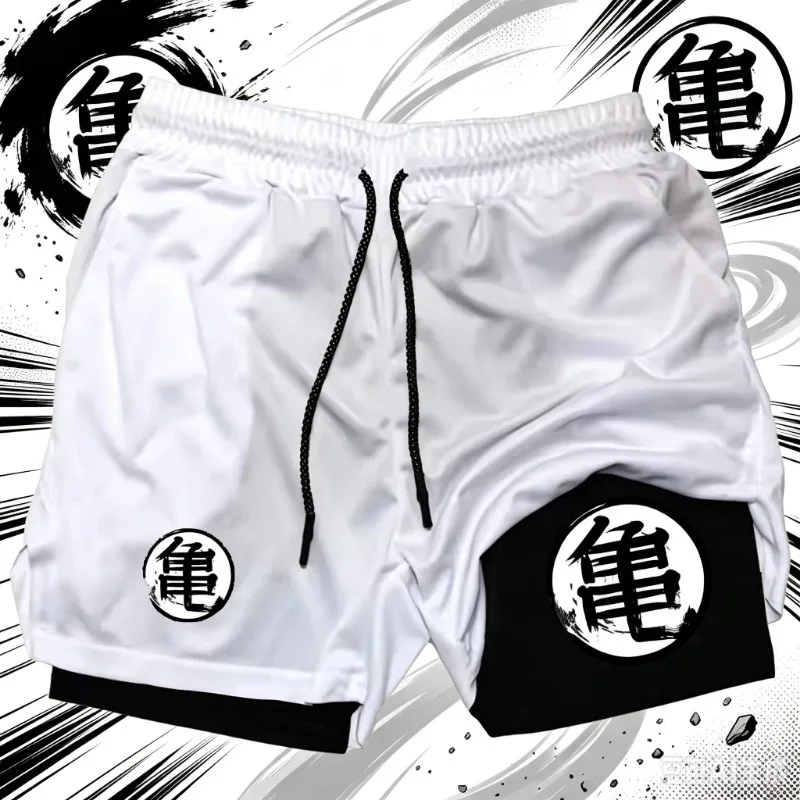 2026 Dragon Ball Anime Bedruckte Shorts Herren Sommer Sport Schnelltrocknende Atmungsaktive Damen Lässige Zwei-in-Eins Sport-Laufhose