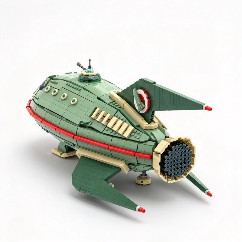3777PCS MOC Planet Express Spaceship Sci Fi Vessel Model Building Blocks DIY Assembly Gifts for Adults Collection Desktop