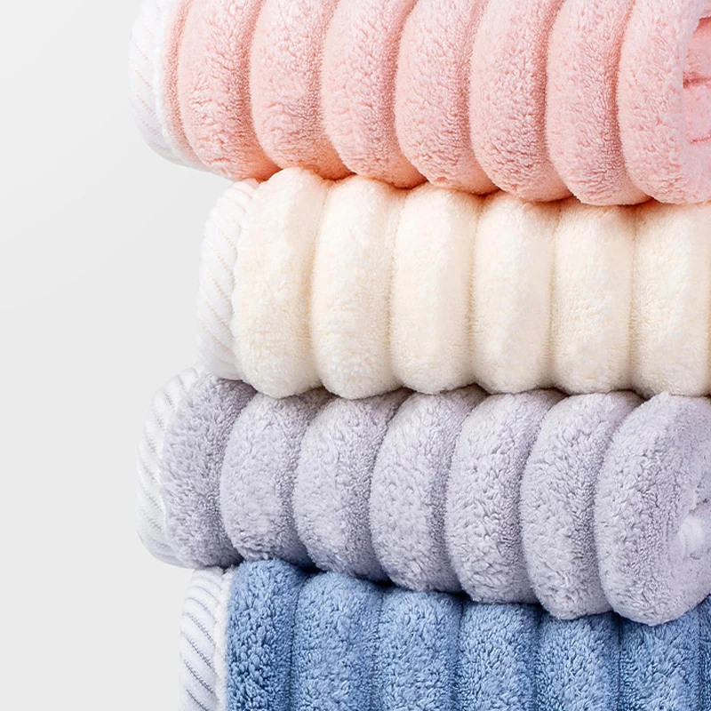 Women  Coral Fleece Hair Towel Cap Hat Bath Hat Solid Towel Cap Super Absorption Hair Dry Solid Color Thickened Hair Drying Cap