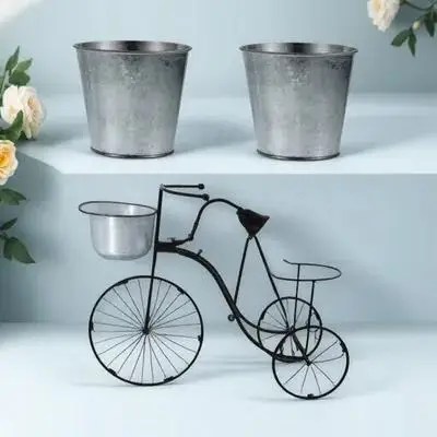 

1pc Iron Bike Plant Rack Flower Stand Succulents Bike Plant Stand Holder Vintage Garden Decoration Planter Home Office Decor