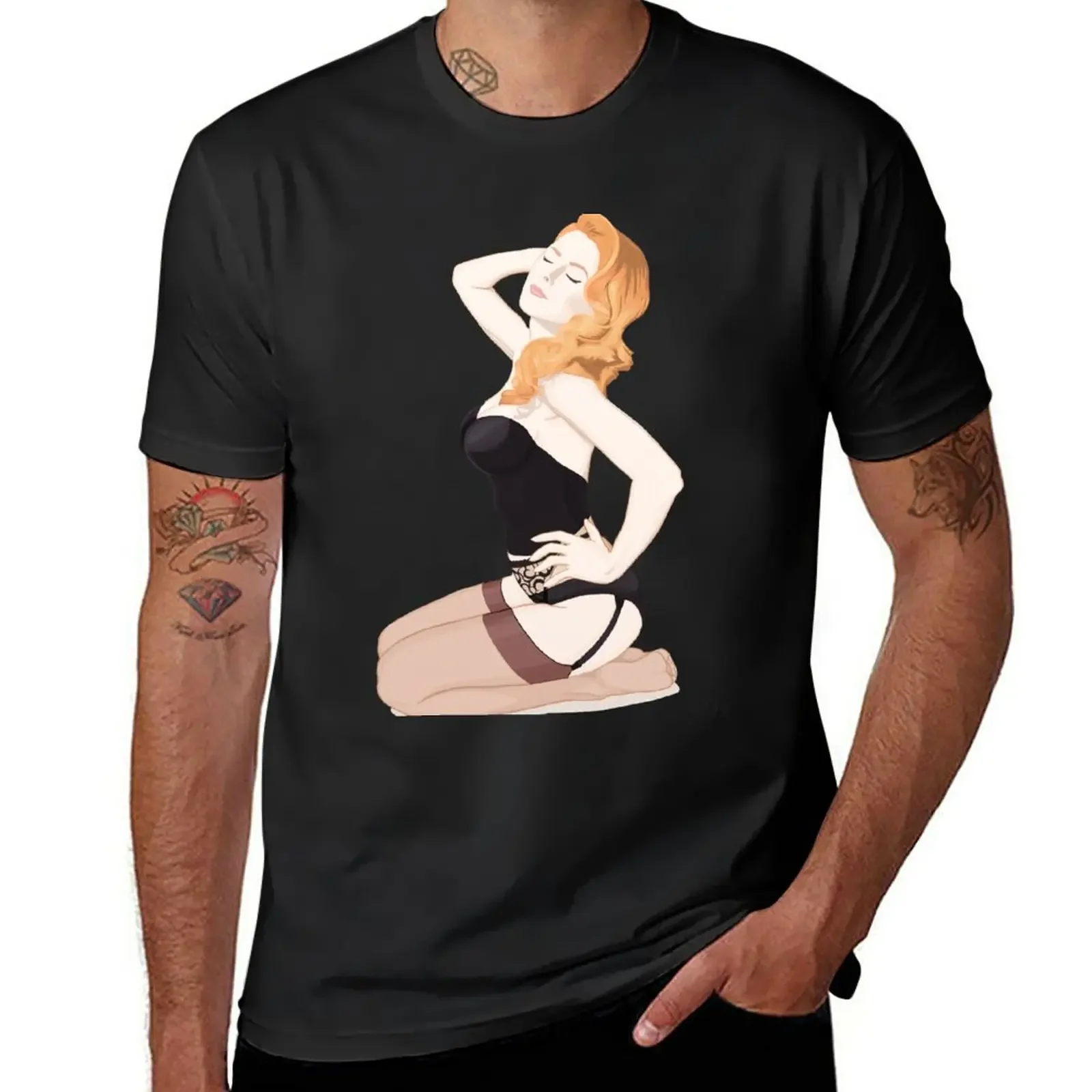 Vintage Pin up Girl - Sexy Lingerie T-Shirt blacks Aesthetic clothing sublime Men's cotton t-shirt