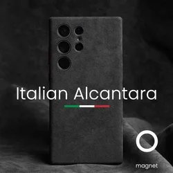 Magnetic for Real ALCANTARA Case for Samsung Galaxy S25 S24 Ultra Luxury Business Supercar Same Luxury Suede Leather Phone Cases
