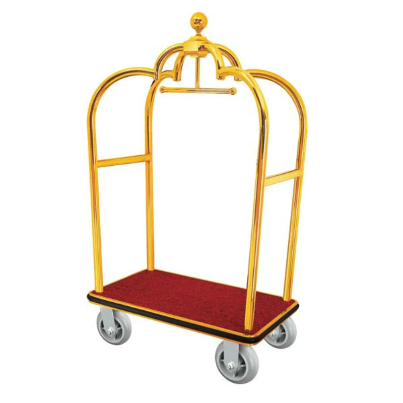 Hotel Bell Boy Trolley Cart Service car stainless steel titanium luggage car small gold top hand push luggage car disassemb