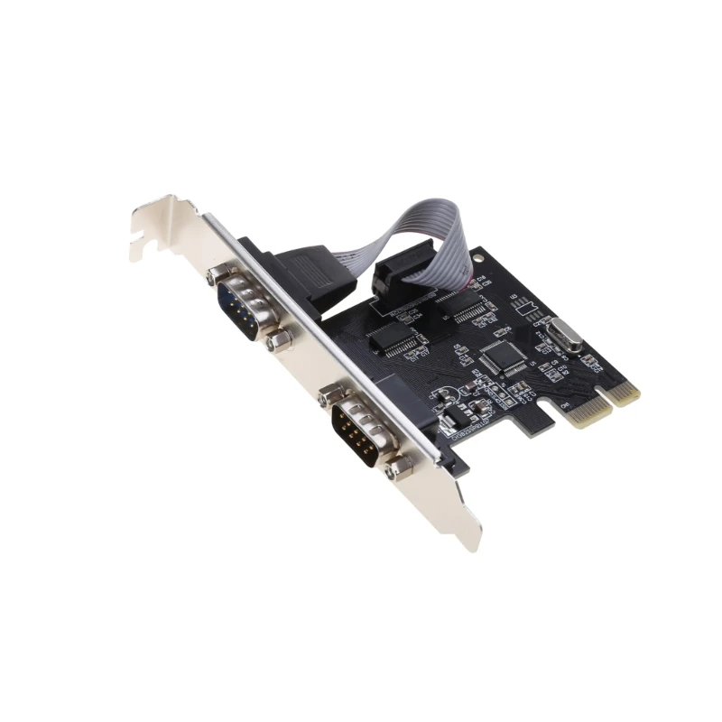 F3KE 2 Port Serial PCI-E COM Controller Card PCI-e to RS232 DB9 Com Adapter Converter High Performance AX99100 Chip