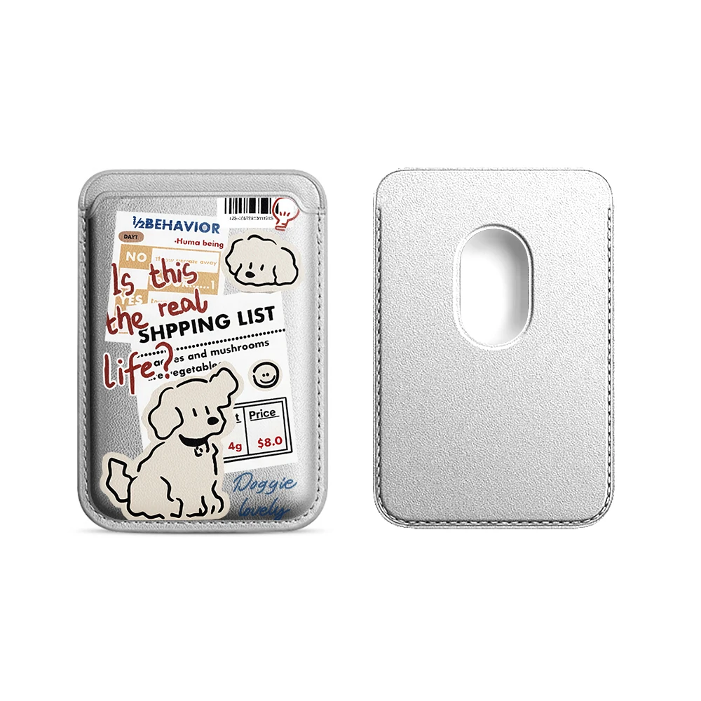Doggie Lovely Leder-Kartenetui Handyhülle Kartenhalter für Magnetische Hülle Geeignet für alle iPhone Magsafe Karten-Handy-Rückseiten-Taschen – Detail 18