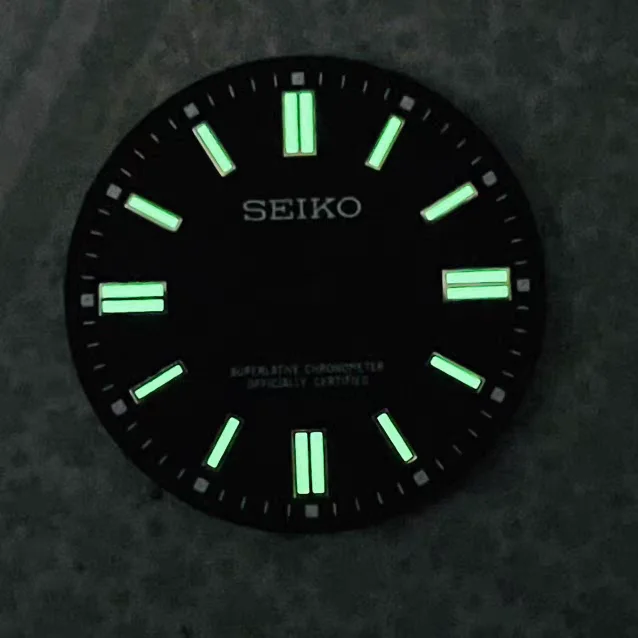 28.5mm new NH35 dial/NH36 dial green luminous dial without date dial S logo log version for Seiko mod