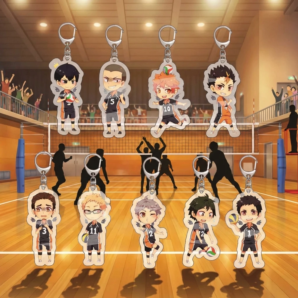 

Акриловый брелок для ключей с персонажами аниме Haikyuu: Шоё Хината, Тобио Кагеяма, Кей Цукишима, Кенма Козумэ, Ю Нисиноя