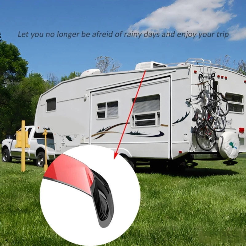 Caravans Roof Rain Gutter PVC Water Channel Easy Install Roof Drainage System Rain Guard for Camping Vehicle