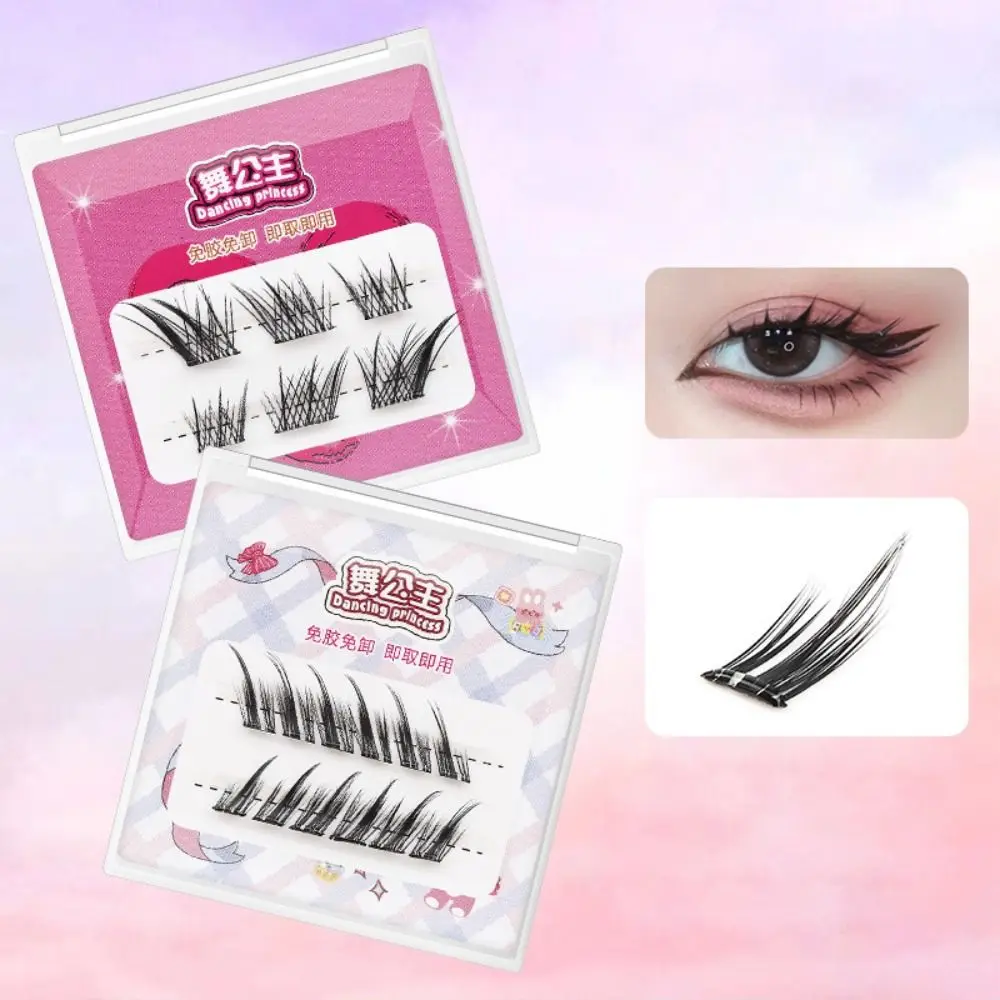 3D Cat Eye Clusters Lashes Manga Fox ขนตาปลอมธรรมชาติไม่จําเป็นต้องใช้กาว C Curl ขนตา DIY Lash Extensions