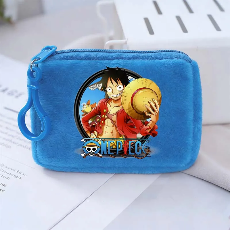 ONE PIECE Luffy Square Shaped Coin Purse Anime Character Print Wallet Portable Mini Storage Bag for Boys Child Birthday Gifts