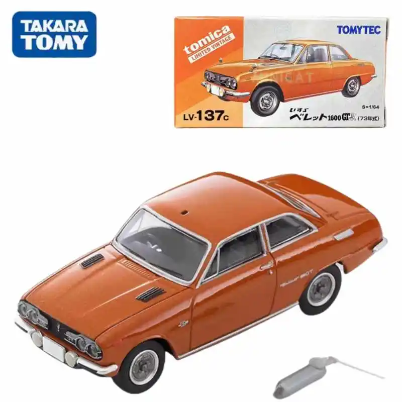 TAKARA TOMY TOMICA 1:64 TLV LV-137c ISUZU Bellet 1600 GT Orange alloy compression miniature model, adult decoration, boy toy,