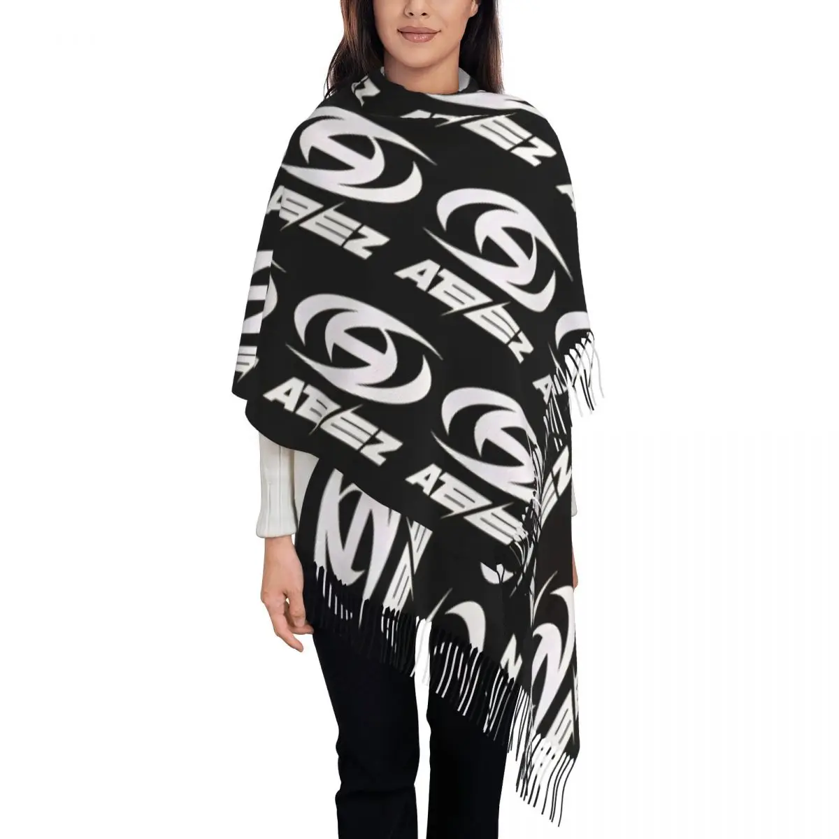 

Personalized Printed Kpop ATEEZs Logo Scarf Women Men Winter Fall Warm Scarves A TEEnager Zs Shawls Wraps