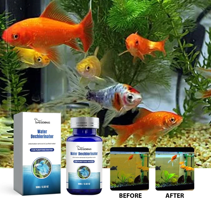 Water Chlorine Removers for Aquariums Fishtanks Fishponds Water Dechlorinator Tablet Chlorine Solution Water Conditioner